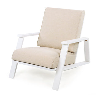 Patio Lounge Chair, Outdoor Club Chair with Cushion and Teak Acacia Wood Frame