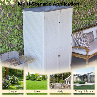 Rust-Proof Resin Outdoor Garden Storage Box, Spacious Weatherproof & UV-Resistant Equipment Storage Cabinet, Durable Non-Partitioned Design for Patio & Yard