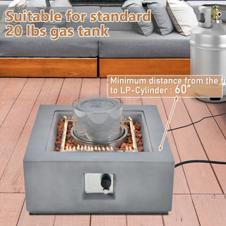 28 Inch 50000 BTU Patio Square Propane Fire Pit with PVC Cover