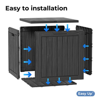 30 Gal. Black Outdoor Resin Waterproof Deck Box with Lockable Lid