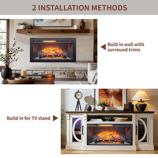 42-Inch Infrared Electric Fireplace with Removable Mantel & Insert – Touch Panel Electric Fireplace Heater for Home Decor