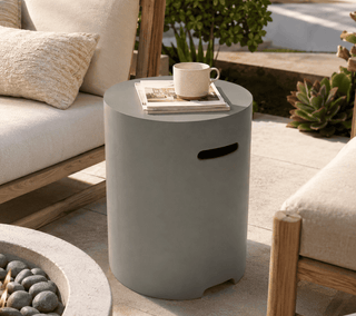 16-Inch Propane Tank Cover Table, Lightweight Concrete Propane Tank Hideaway for 20-Lb Tanks