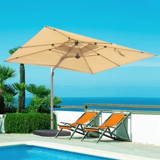 Aluminum Cantilever Patio Umbrella with Tilt Function – Outdoor Offset Market Umbrella for Backyard, Deck & Pool (Base Not Included)