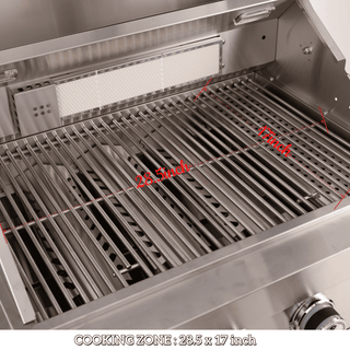 46" Outdoor Kitchen Grill Island with 4-Burner 72,000 BTU BBQ, Side Burner, Rotisserie & Granite Countertop
