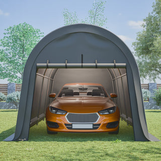 Heavy Duty Anti-Snow 10x20/12x20 FT Carport, Commercial Grade Steel Frame Portable Garage Canopy with Vented Waterproof Roof for Car/Boat/RV Storage