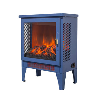 18-Inch Freestanding Electric Fireplace Stove Heater with 3D Flame Effect