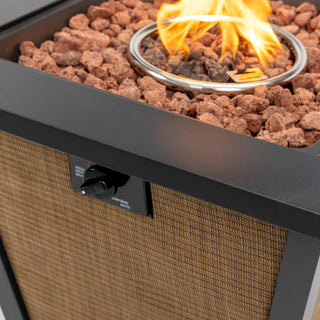 28" Propane Gas Fire Pit Table, 50000 BTU Square Steel Fire Pit for Outside Patio Deck Garden Courtyard