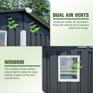 6FT x 4FT Metal Outdoor Storage Shed, Steel Garden Tool Shed for Backyard, Patio & Lawn Storage