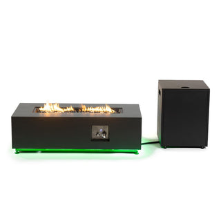 LED Propane Fire Pit Table with 6 Color Options & Hidden Tank Holder