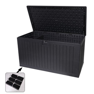 260 Gallon Waterproof Resin Outdoor Deck Box – Extra Large Patio Storage Container with Lockable Lid for Cushions, Pool Accessories & Garden Tools