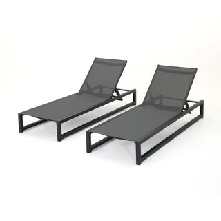 Five-Position Adjustable Two-Piece Outdoor Lounge Chair With Durable Aluminum Frame And Textilene Mesh Fabric