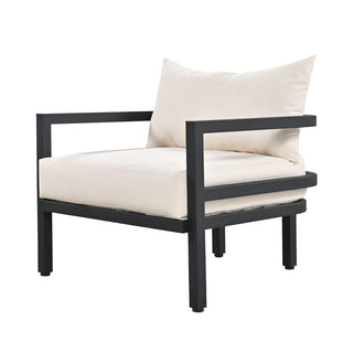 Outdoor Steel Conversation Sofa Set with Coffee Table – Waterproof Patio Furniture with UV-Resistant Cushions