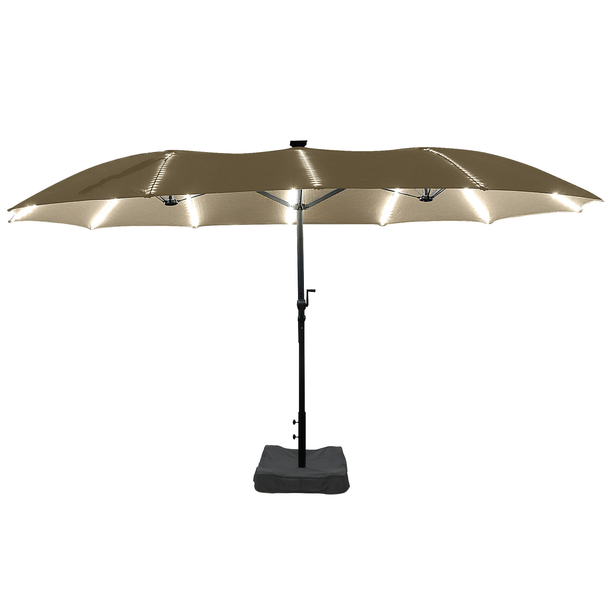fiberglass patio umbrella led Rectangular Dual-Sided Patio Fiberglass Ribs Umbrella with LED Lights – Mondawe