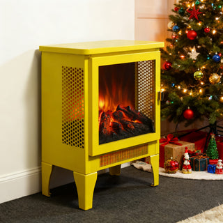18-Inch Freestanding Electric Fireplace Stove Heater with 3D Flame Effect