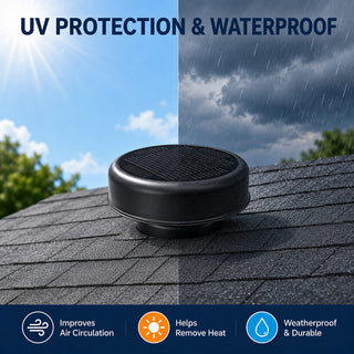 12-Inch Flush-Mount Round Solar Roof Vent Fan, 30W Dual-Power Attic Exhaust Fan with 1200 CFM, 3-Speed Remote & 25°C Auto Start