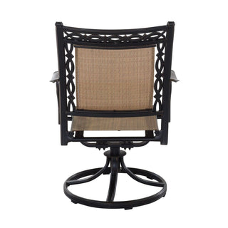 Outdoor Cast Aluminum Swivel Dining Chairs Set (2/4/6 PCS) with Cushions – 360° Rotation, Rust-Resistant Patio Seating