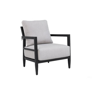 Modern Outdoor Lounge Chair – Fully Welded Aluminum Frame with Sunbrella Cast Silver Cushion, Charcoal Finish
