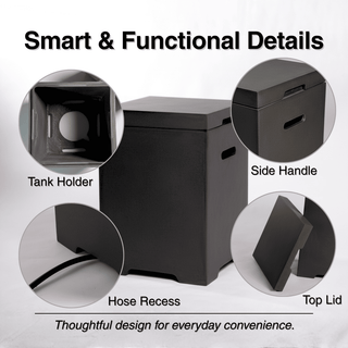 Propane Tank Cover Table, Outdoor Cylinder Hideaway Table for Gas Fire Pit and Gas Griddle, Outdoor Side Table for Fire Pit, Light Concrete