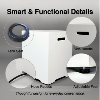 Propane Tank Cover Table, Outdoor Cylinder Hideaway Table for Gas Fire Pit and Gas Griddle, Outdoor Side Table for Fire Pit, Light Concrete
