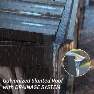 Hardtop Wall Mounted Gazebo with Sloping Galvanized Steel Roof, Aluminum Frame, Drainage System, Curtains and Netting, for Patio, Deck, Garden, Backyard