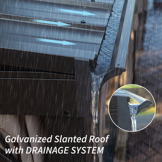 Hardtop Wall Mounted Gazebo with Sloping Galvanized Steel Roof, Aluminum Frame, Drainage System, Curtains and Netting, for Patio, Deck, Garden, Backyard