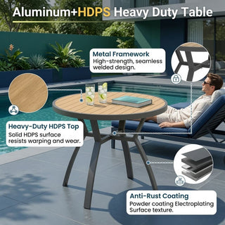 5-Piece Gray Patio Dining Set with Aluminum Table & Textilene Chairs, 4-Seat All-Weather Outdoor Furniture