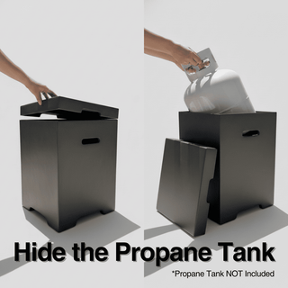 Propane Tank Cover Table, Outdoor Cylinder Hideaway Table for Gas Fire Pit and Gas Griddle, Outdoor Side Table for Fire Pit, Light Concrete