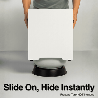 Propane Tank Cover Table, Outdoor Cylinder Hideaway Table for Gas Fire Pit and Gas Griddle, Outdoor Side Table for Fire Pit, Light Concrete