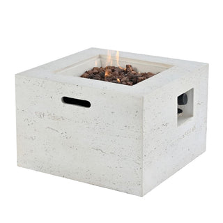 41.9" Outdoor Rectangular Propane Fire Pit – 40,000 BTU MGO Patio Heater with Stainless Burner, Lava Rocks & Waterproof Cover