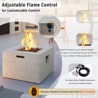 41.9" Outdoor Rectangular Propane Fire Pit – 40,000 BTU MGO Patio Heater with Stainless Burner, Lava Rocks & Waterproof Cover