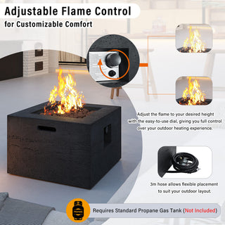 41.9" Outdoor Rectangular Propane Fire Pit – 40,000 BTU MGO Patio Heater with Stainless Burner, Lava Rocks & Waterproof Cover