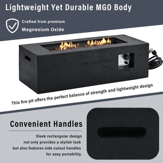 41.9-Inch Propane Fire Pit Table – 40,000 BTU Outdoor Patio Heater with Cover & Lava Rocks