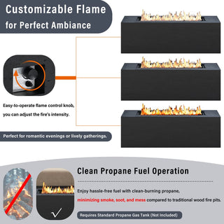 41.9-Inch Propane Fire Pit Table – 40,000 BTU Outdoor Patio Heater with Cover & Lava Rocks