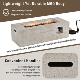 41.9-Inch Propane Fire Pit Table – 40,000 BTU Outdoor Patio Heater with Cover & Lava Rocks