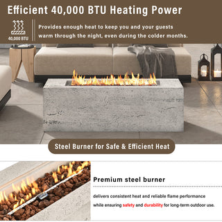 41.9-Inch Propane Fire Pit Table – 40,000 BTU Outdoor Patio Heater with Cover & Lava Rocks
