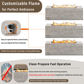 41.9-Inch Propane Fire Pit Table – 40,000 BTU Outdoor Patio Heater with Cover & Lava Rocks