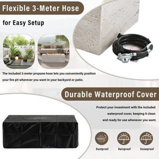 41.9-Inch Propane Fire Pit Table – 40,000 BTU Outdoor Patio Heater with Cover & Lava Rocks