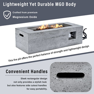 41.9-Inch Propane Fire Pit Table – 40,000 BTU Outdoor Patio Heater with Cover & Lava Rocks