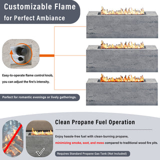 41.9-Inch Propane Fire Pit Table – 40,000 BTU Outdoor Patio Heater with Cover & Lava Rocks