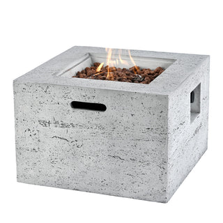 41.9" Outdoor Rectangular Propane Fire Pit – 40,000 BTU MGO Patio Heater with Stainless Burner, Lava Rocks & Waterproof Cover