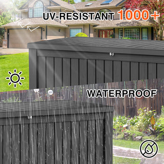 150 Gal. Resin Outdoor Deck Box with Lockable Lid, Large Patio Storage Bench for Cushions, Pillows & Outdoor Essentials