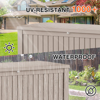 150 Gal. Resin Outdoor Deck Box with Lockable Lid, Large Patio Storage Bench for Cushions, Pillows & Outdoor Essentials