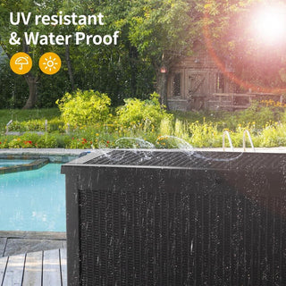 260 Gal. Resin Storage Deck Box, Black/Light Brown, for Outdoor & Indoor Use, Weather-Resistant