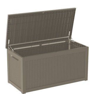 260 Gal. Resin Storage Deck Box, Black/Light Brown, for Outdoor & Indoor Use, Weather-Resistant