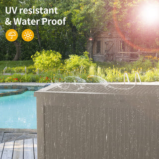 260 Gal. Resin Storage Deck Box, Black/Light Brown, for Outdoor & Indoor Use, Weather-Resistant