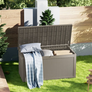 260 Gal. Resin Storage Deck Box, Black/Light Brown, for Outdoor & Indoor Use, Weather-Resistant