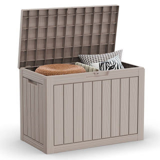 45 Gal. Gray Outdoor Resin Waterproof Deck Box with Lockable Lid, Weather-Resistant for Patio & Garden