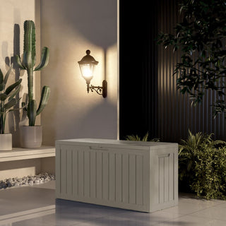 80 Gal. Grey Outdoor Durable Resin Storage Deck Box, Weather-Resistant for Patio & Garden
