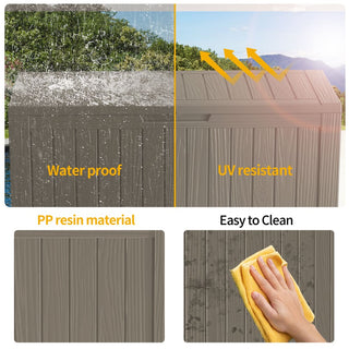 80 Gal. Grey Outdoor Durable Resin Storage Deck Box, Weather-Resistant for Patio & Garden