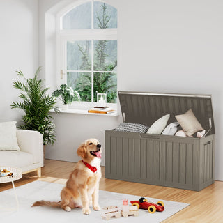 80 Gal. Grey Outdoor Durable Resin Storage Deck Box, Weather-Resistant for Patio & Garden